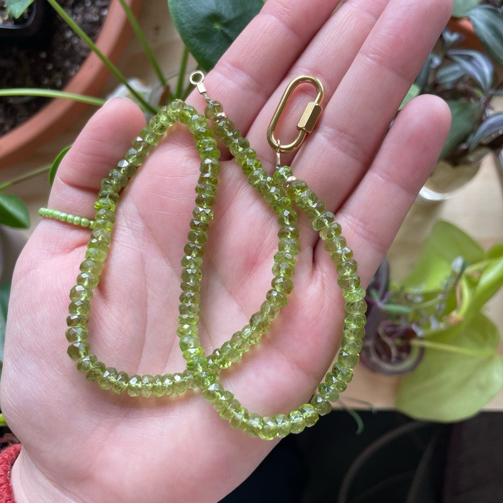 14K Gold & Peridot Beaded Necklace